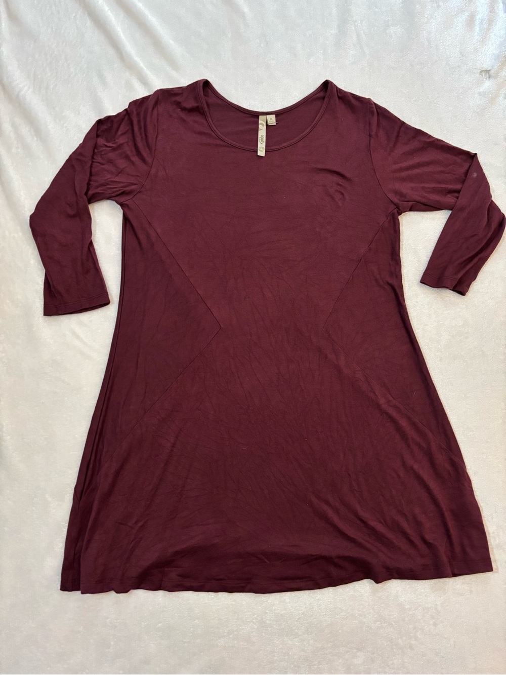 Maroon Scoop Neck Tunic Top - Made in USA